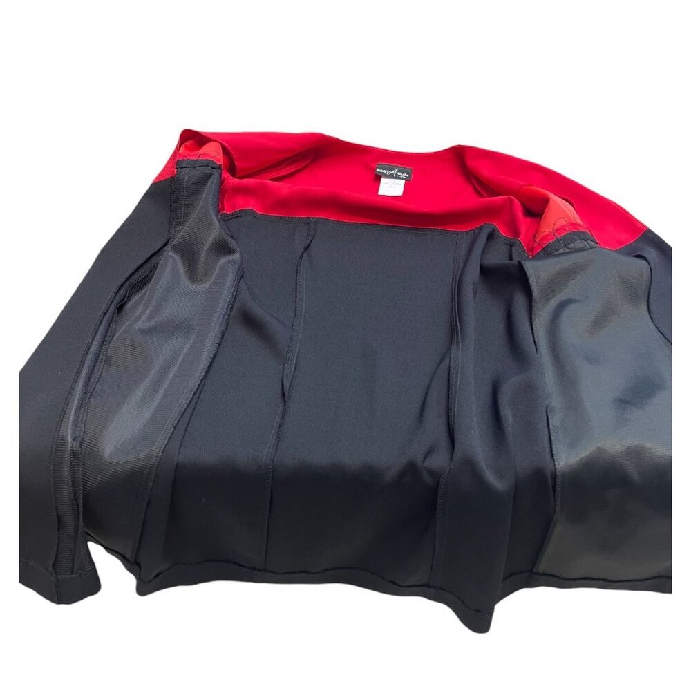 NWT Positive Attitude Petite Red and Black Color Block Two-Piece Dress and Coat - Picture 5 of 10